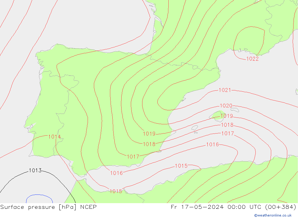 Yer basıncı NCEP Cu 17.05.2024 00 UTC