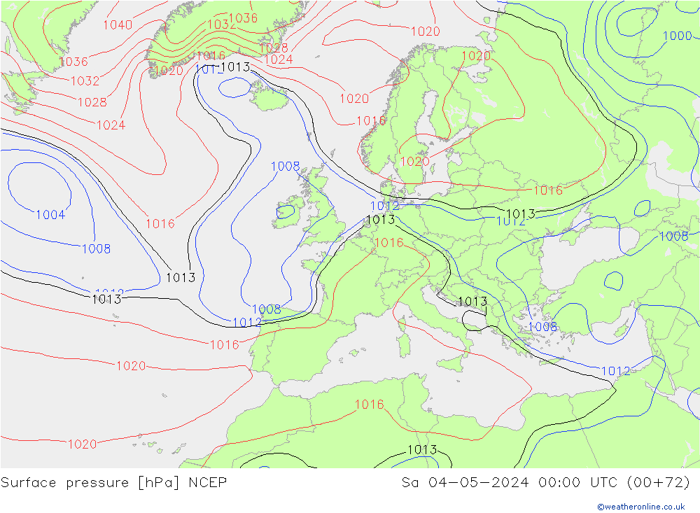 ciśnienie NCEP so. 04.05.2024 00 UTC