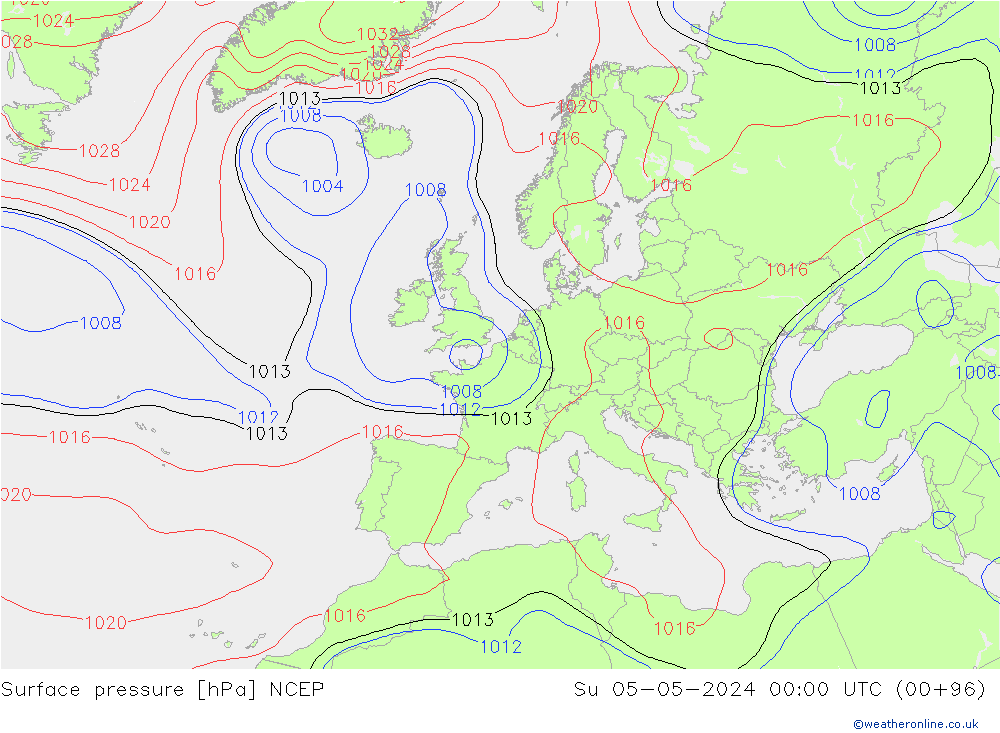 Bodendruck NCEP So 05.05.2024 00 UTC