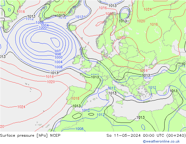 地面气压 NCEP 星期六 11.05.2024 00 UTC