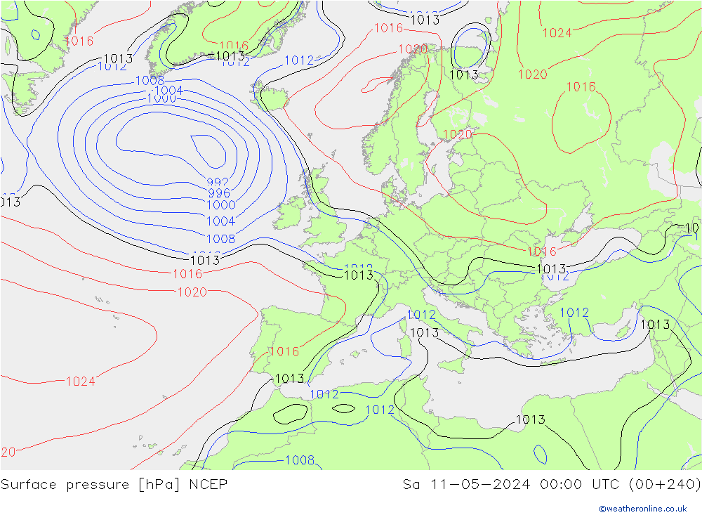 Bodendruck NCEP Sa 11.05.2024 00 UTC