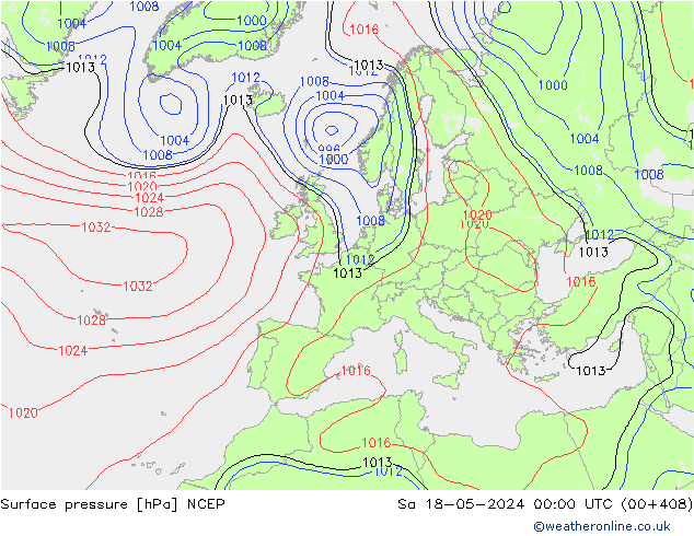 Bodendruck NCEP Sa 18.05.2024 00 UTC