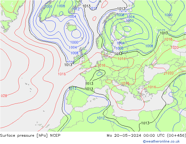 Atmosférický tlak NCEP Po 20.05.2024 00 UTC