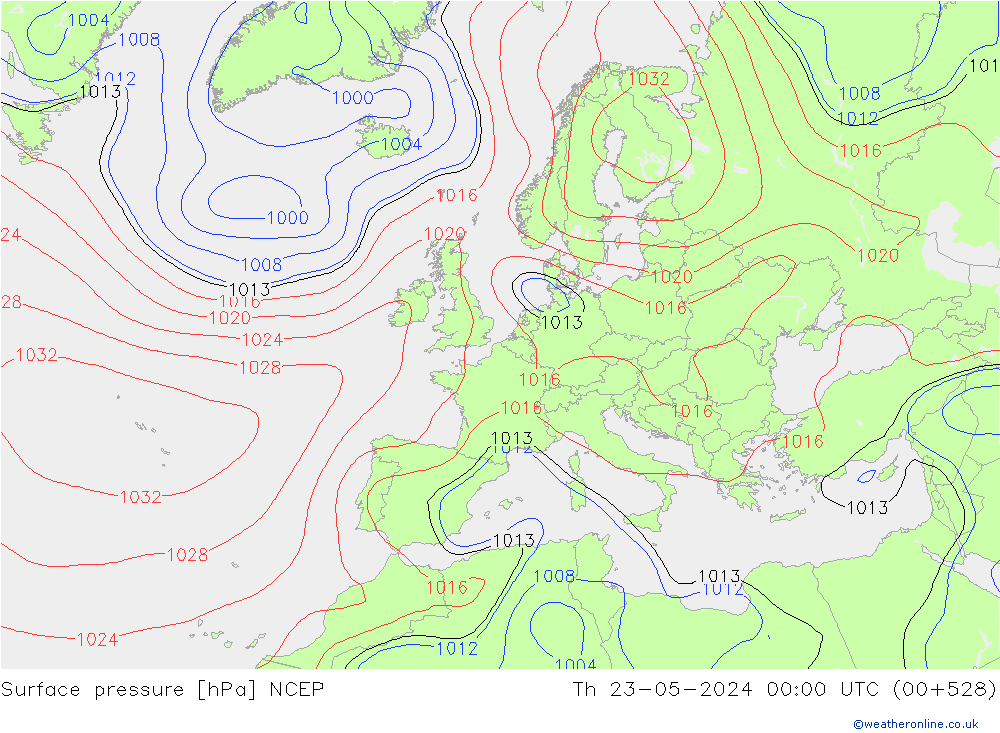 Yer basıncı NCEP Per 23.05.2024 00 UTC