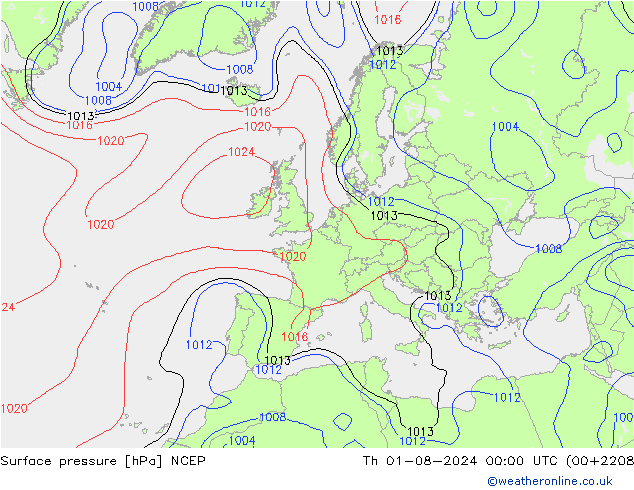 Yer basıncı NCEP Per 01.08.2024 00 UTC