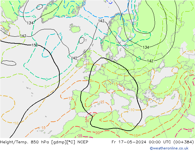 Height/Temp. 850 hPa NCEP 星期五 17.05.2024 00 UTC