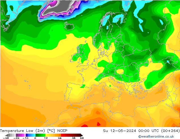 température 2m min NCEP dim 12.05.2024 00 UTC