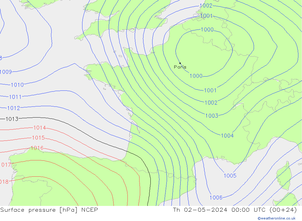 pression de l'air NCEP jeu 02.05.2024 00 UTC