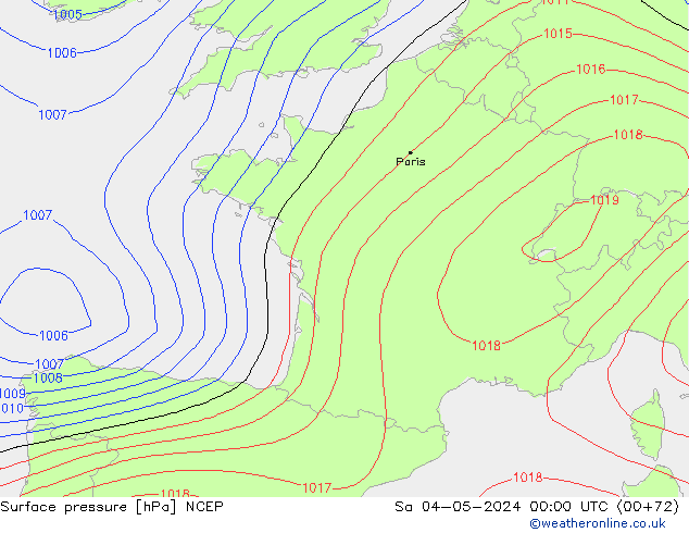 Presión superficial NCEP sáb 04.05.2024 00 UTC