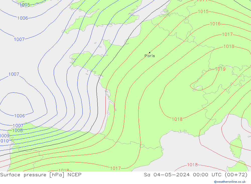 pressão do solo NCEP Sáb 04.05.2024 00 UTC