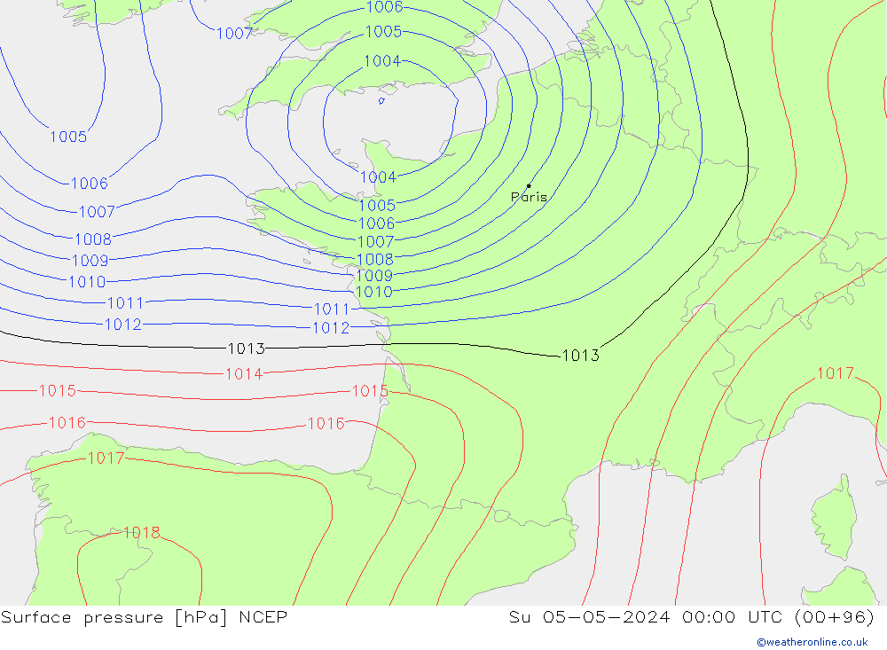 ciśnienie NCEP nie. 05.05.2024 00 UTC