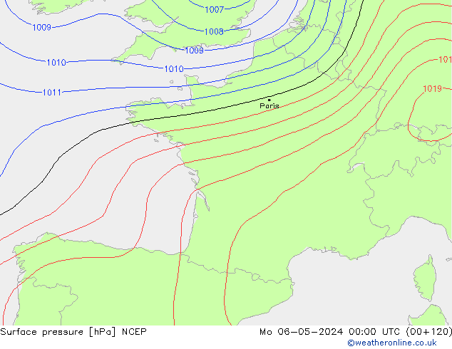 Presión superficial NCEP lun 06.05.2024 00 UTC