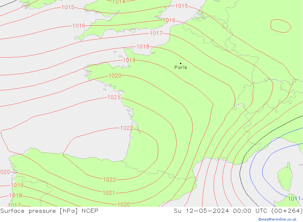 pressão do solo NCEP Dom 12.05.2024 00 UTC