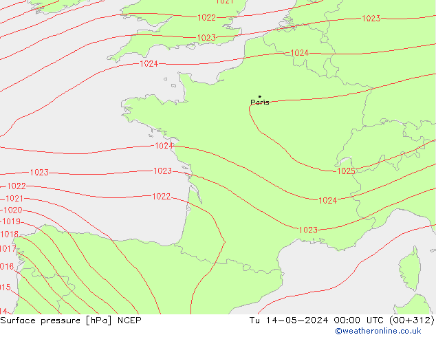 Yer basıncı NCEP Sa 14.05.2024 00 UTC
