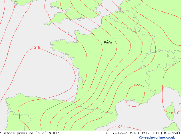 Yer basıncı NCEP Cu 17.05.2024 00 UTC