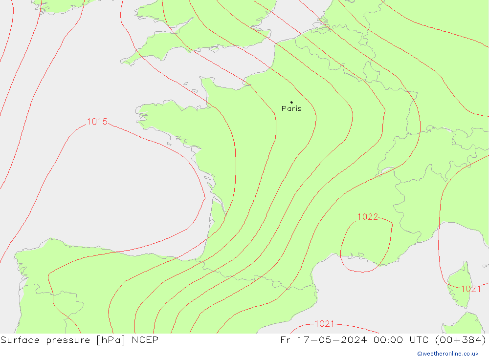 Bodendruck NCEP Fr 17.05.2024 00 UTC