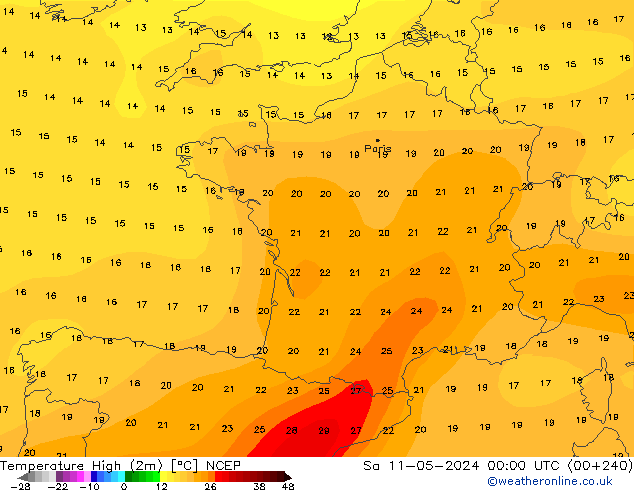 Max.  (2m) NCEP  11.05.2024 00 UTC