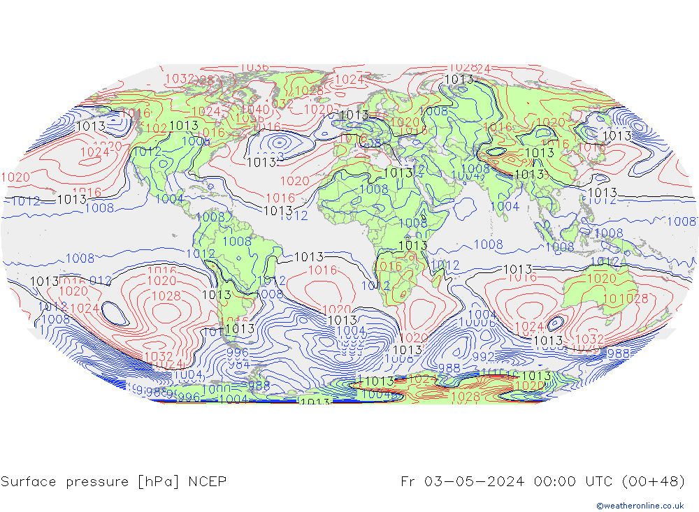 Surface pressure NCEP Fr 03.05.2024 00 UTC