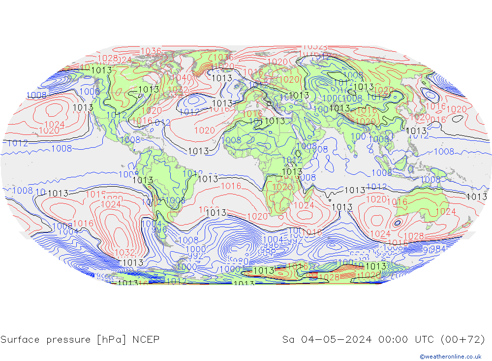 Surface pressure NCEP Sa 04.05.2024 00 UTC