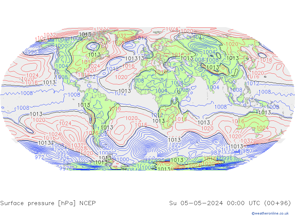 Yer basıncı NCEP Paz 05.05.2024 00 UTC