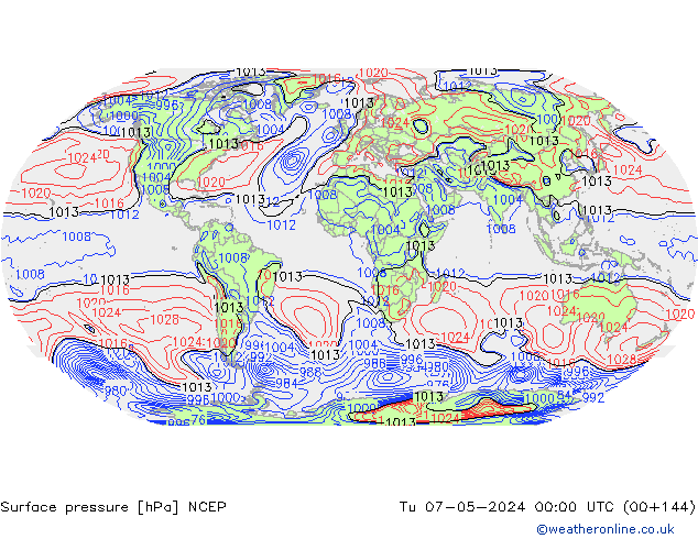 Luchtdruk (Grond) NCEP di 07.05.2024 00 UTC