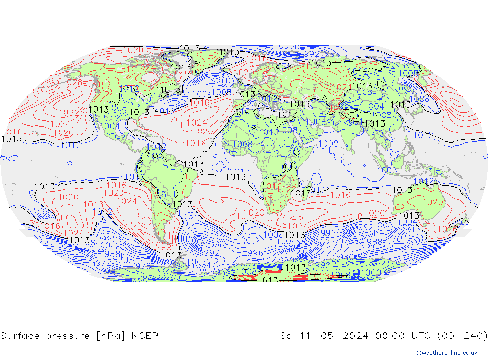Yer basıncı NCEP Cts 11.05.2024 00 UTC