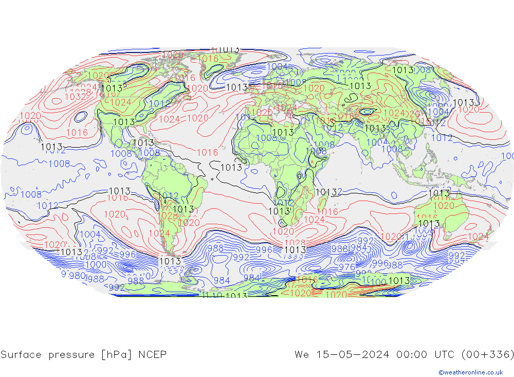 Luchtdruk (Grond) NCEP wo 15.05.2024 00 UTC