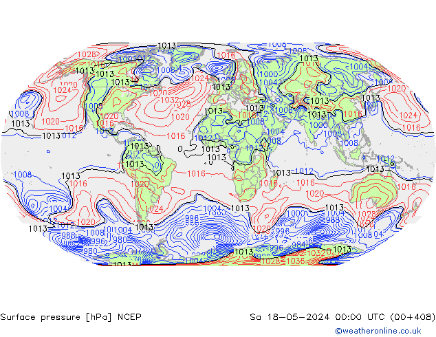 приземное давление NCEP сб 18.05.2024 00 UTC