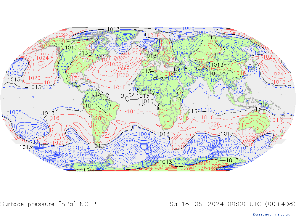 Yer basıncı NCEP Cts 18.05.2024 00 UTC