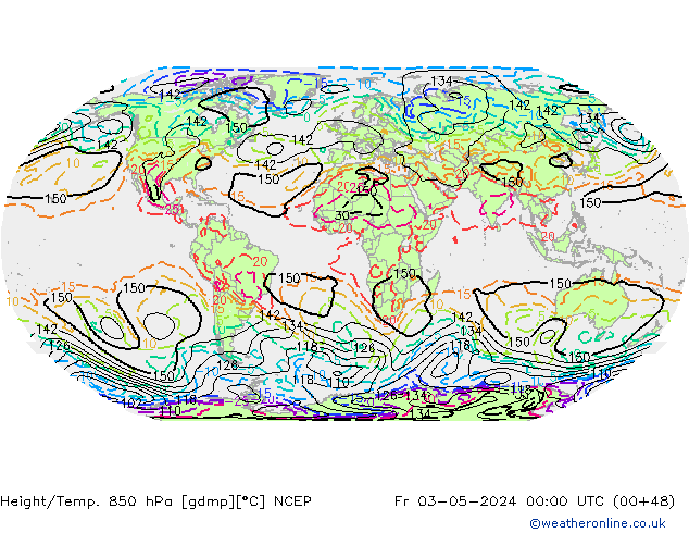 Height/Temp. 850 hPa NCEP Fr 03.05.2024 00 UTC