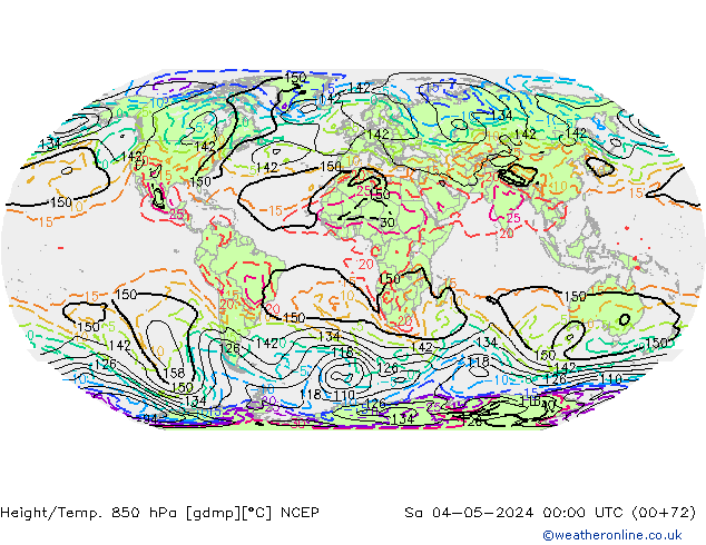 Hoogte/Temp. 850 hPa NCEP za 04.05.2024 00 UTC