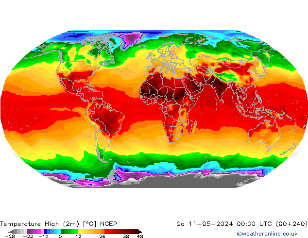 température 2m max NCEP sam 11.05.2024 00 UTC