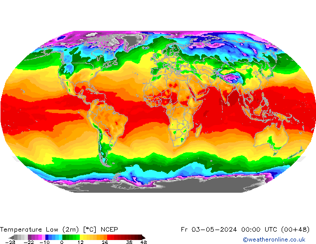 température 2m min NCEP ven 03.05.2024 00 UTC