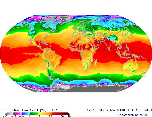 Темпер. мин. (2т) NCEP сб 11.05.2024 00 UTC