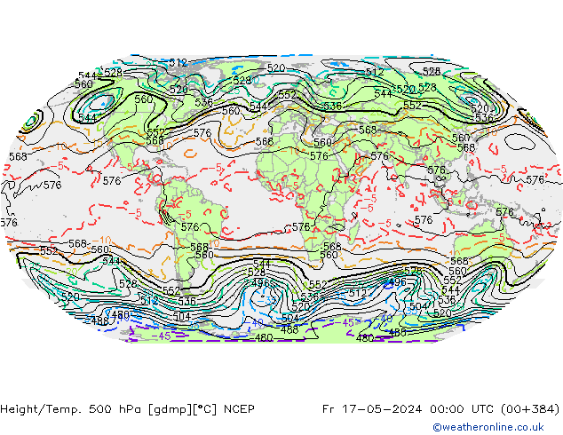 Height/Temp. 500 hPa NCEP Fr 17.05.2024 00 UTC