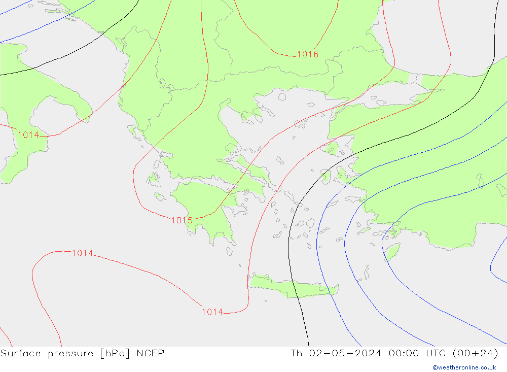 pressão do solo NCEP Qui 02.05.2024 00 UTC