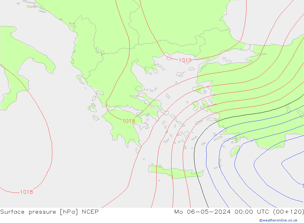 Atmosférický tlak NCEP Po 06.05.2024 00 UTC