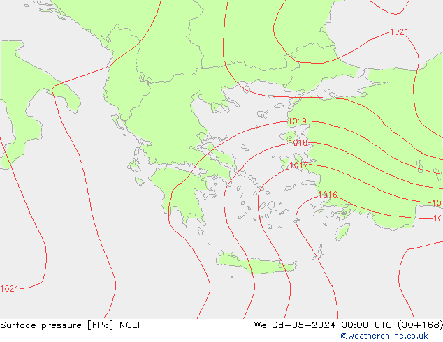 Yer basıncı NCEP Çar 08.05.2024 00 UTC