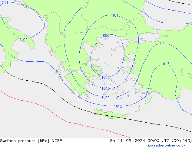 pressão do solo NCEP Sáb 11.05.2024 00 UTC