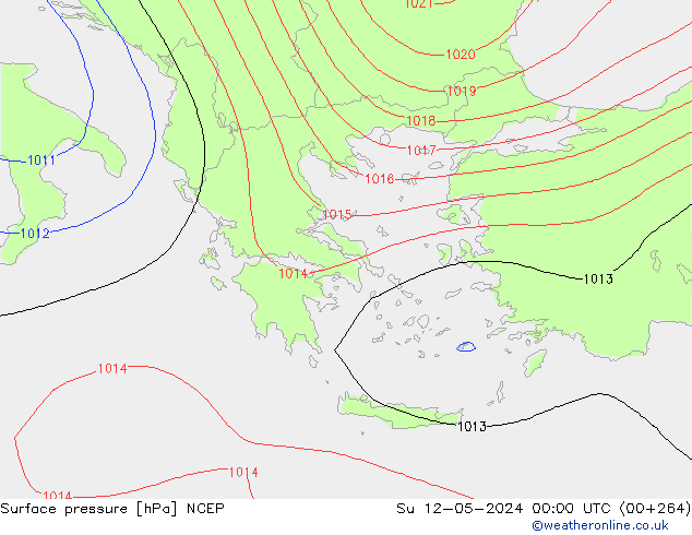 Luchtdruk (Grond) NCEP zo 12.05.2024 00 UTC