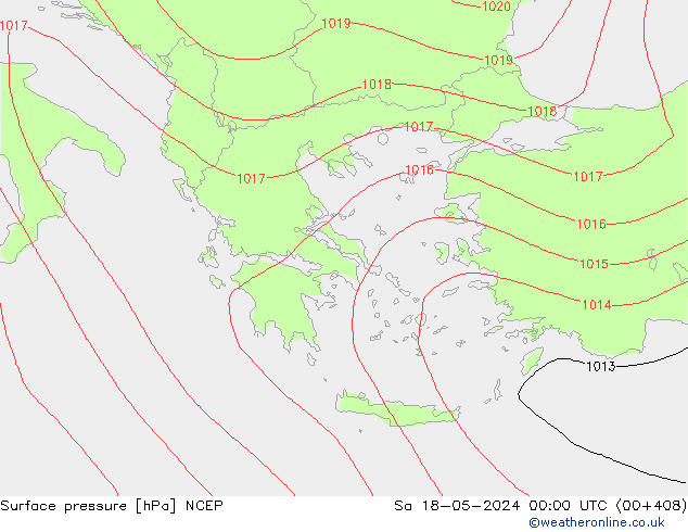 приземное давление NCEP сб 18.05.2024 00 UTC