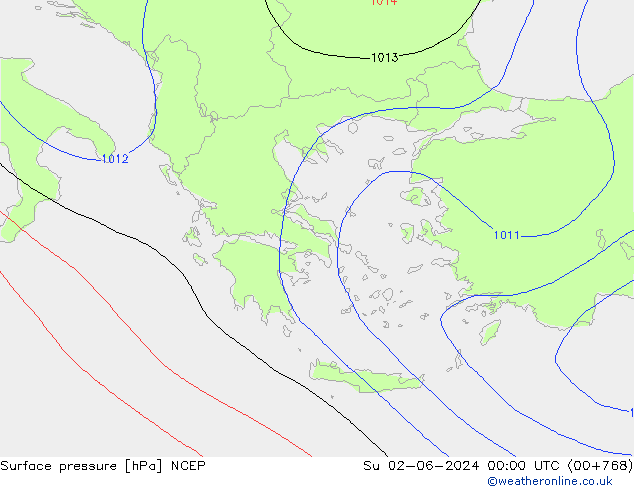 Bodendruck NCEP So 02.06.2024 00 UTC