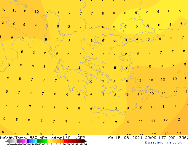 Height/Temp. 850 hPa NCEP  15.05.2024 00 UTC