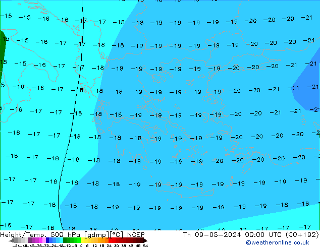 Height/Temp. 500 hPa NCEP Th 09.05.2024 00 UTC