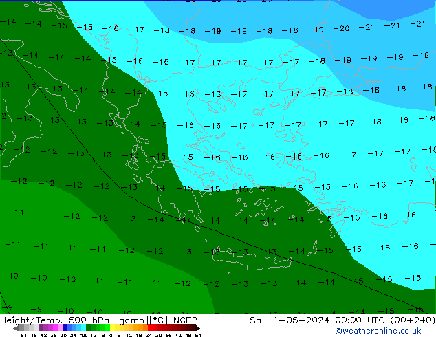 Yükseklik/Sıc. 500 hPa NCEP Cts 11.05.2024 00 UTC