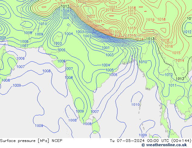 Surface pressure NCEP Tu 07.05.2024 00 UTC