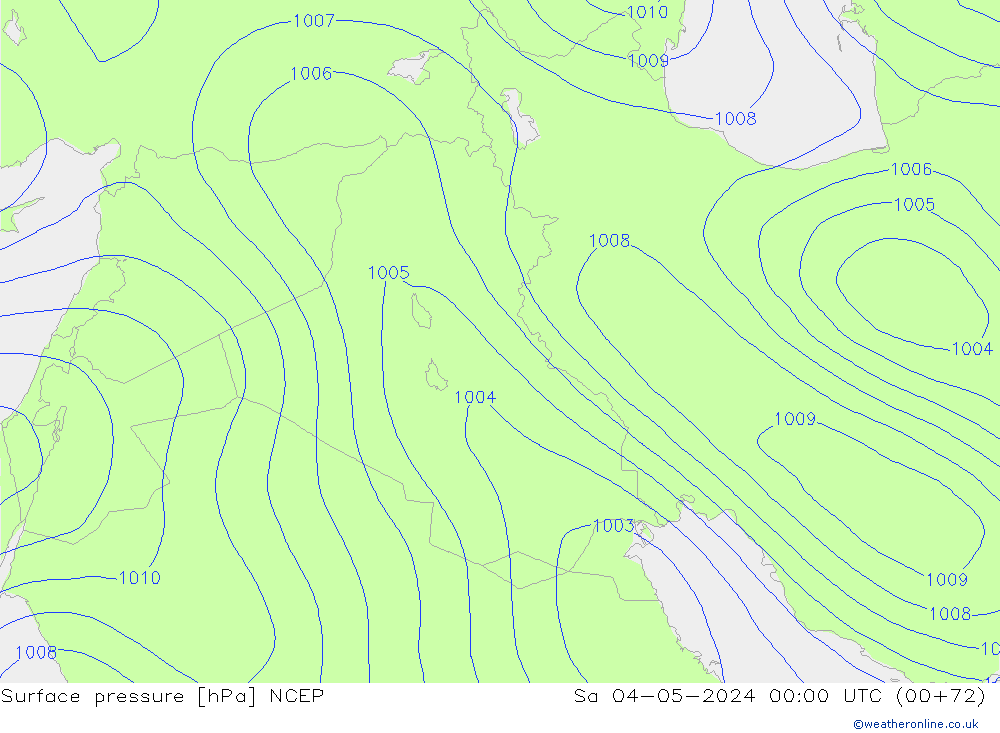 Luchtdruk (Grond) NCEP za 04.05.2024 00 UTC