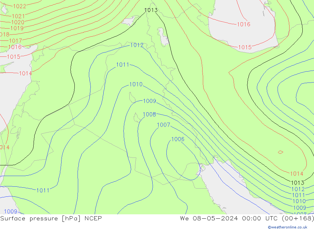 pression de l'air NCEP mer 08.05.2024 00 UTC