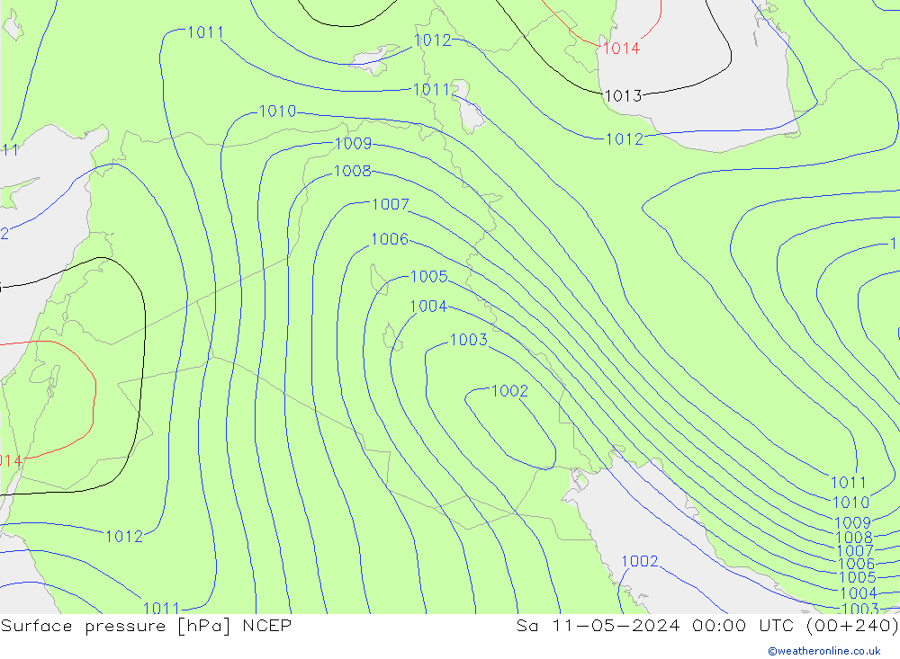 приземное давление NCEP сб 11.05.2024 00 UTC