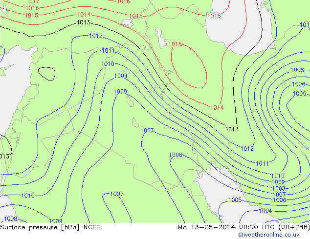 Surface pressure NCEP Mo 13.05.2024 00 UTC